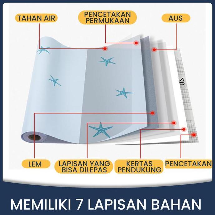 Okushonga- Bundle  Paket 5 Roll/Pcs Wallpaper Dinding All Variant Ukuran Per Roll 45Cm X 8 Meter Adi