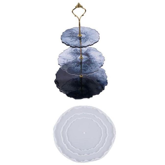 CETAKAN MOLD SILIKON RESIN TRAY 3 TINGKAT BULAT