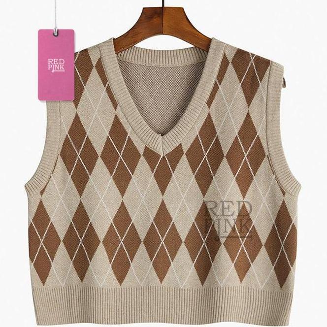 Redpink Rompi Baju Outter Mix Match Outfit Vest Casual Street Women Ern Kekinian Korean Style Slimfi