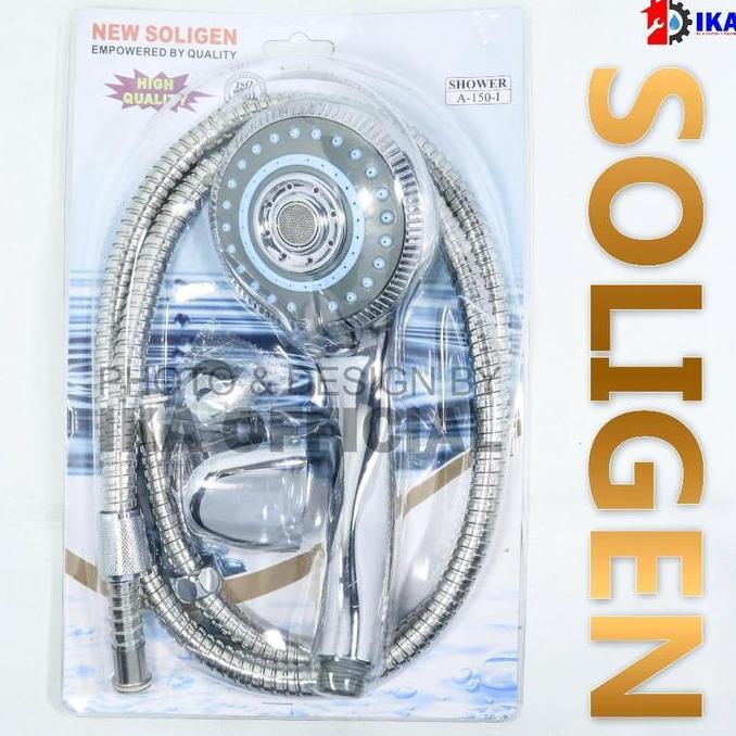 FKINAPE Hand Shower Soligen Chrome Tipe 150 Mandi Bulat Kepala Besar A150 Hand shower soligen shower