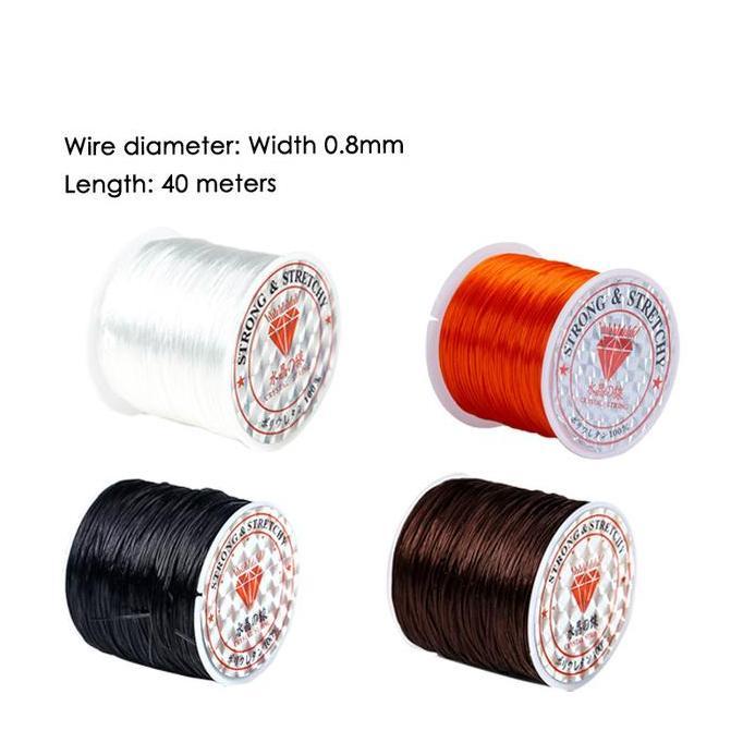 SEIRAKY Tali Benang Karet Elastis / 35m 0.8mm / Untuk Gelang Elastis Kuat