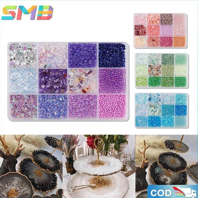 GIRARDY Resin-Filled Gravel-Batu Pecah Aksesoris Resin-Payet Kerikil Berisi Resin