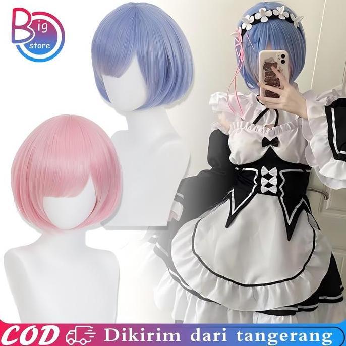 DISSORDE Wig Rem Cosplay Ram Rem Wig Anime Re:Life In A Different World From Zero Cosplay Ram Rem Wi