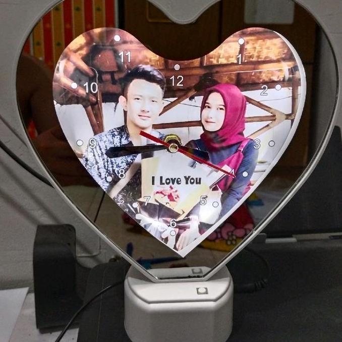 Okushonga- Magic Mirror Clock / Cermin Ajaib Jam / Love Mirror / Cermin Custom / Kado Pacar / Kado T