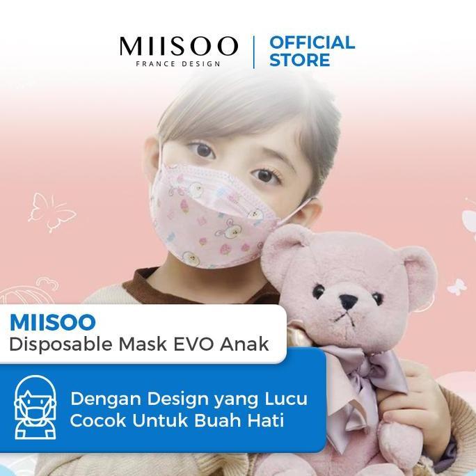SEIRAKY MIISOO EVO Anak Motif KN95 Masker Kesehatan wajah Kids 4ply BNPB