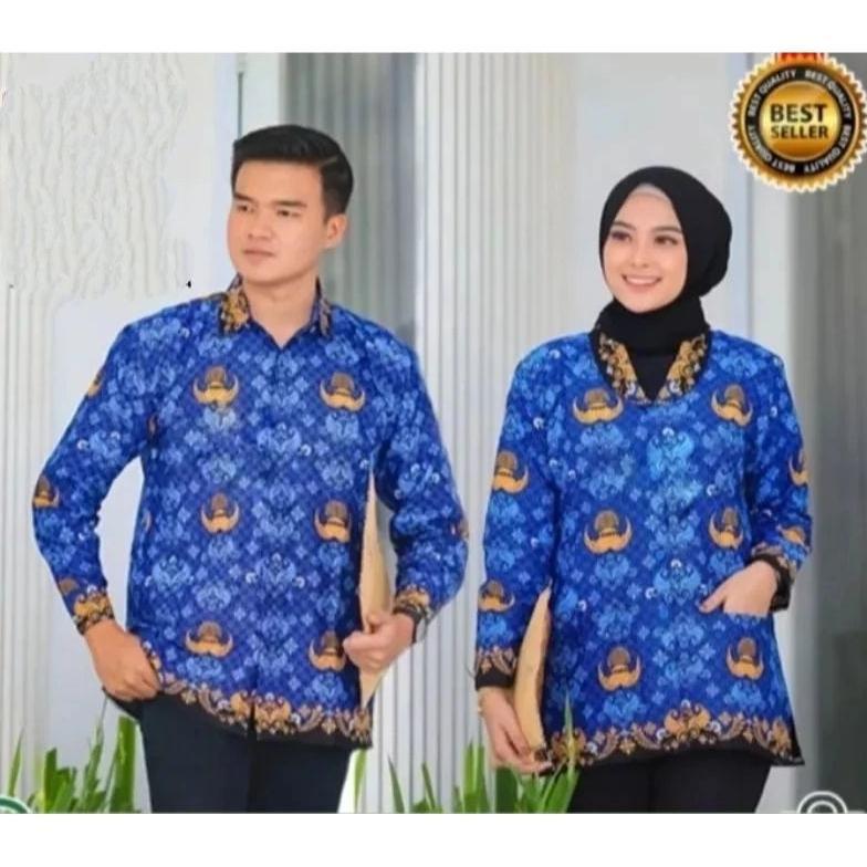 Tahan Lama Kemeja Sragam Korpri Pria&Wanita Lapis Furing