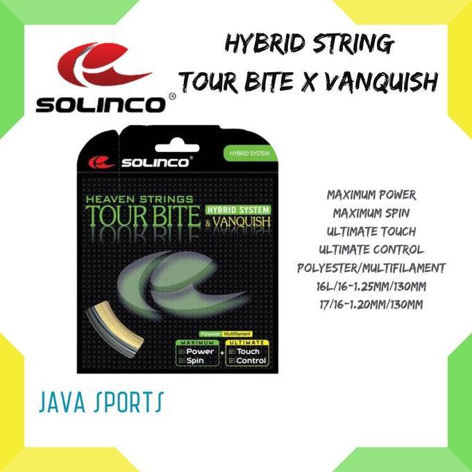 Ebyamagara- Senar Raket Tenis Solinco Tour Bite X Vanquish Hybrid System