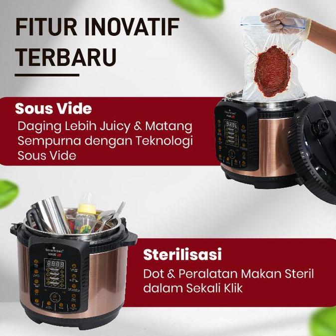 Kuteka- Smart Chef Low Carbo Presto Listrik Slow Pressure Multicooker Wadah Stainless Cooker Panci A