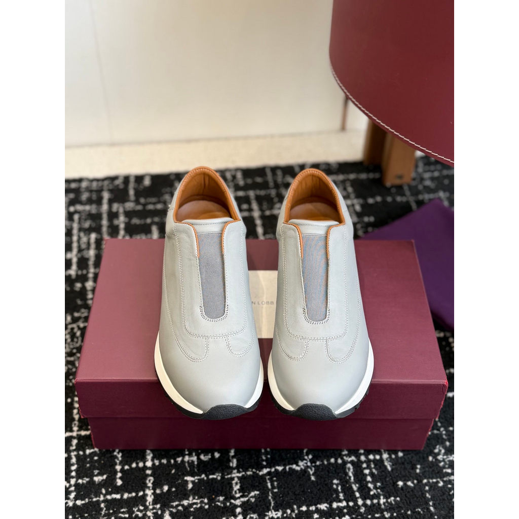 John Lobb Lift Leather Slip-On Sneakers men's lightweight runner trainer shoes size37-45