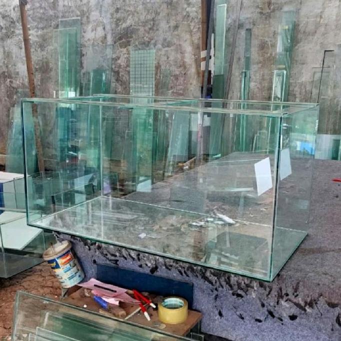 aquarium 100x50x50 5mm alas 8mm aquarium kaca polos aquarium arwana LM