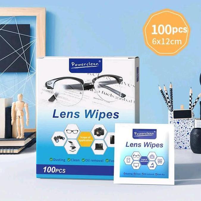 Twara- 100Pcs Tisu Pembersih Lensa Kacamata Anti Kabut -Cleaner Anti Fogging Import