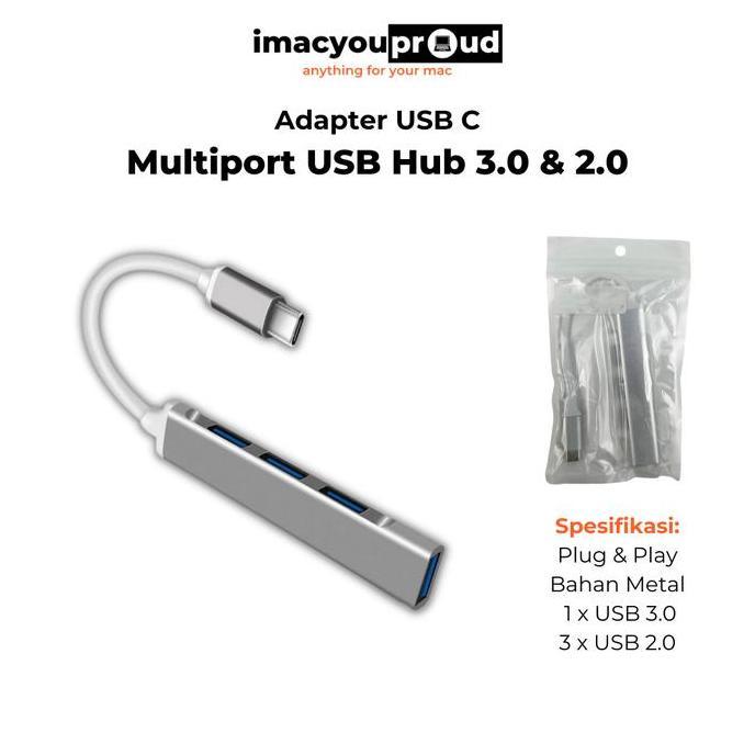 Akawaya- Adapter Usb Type C Multi Port 4 In 1 Usb 3.0 For Macbook Air Pro M1 M2
