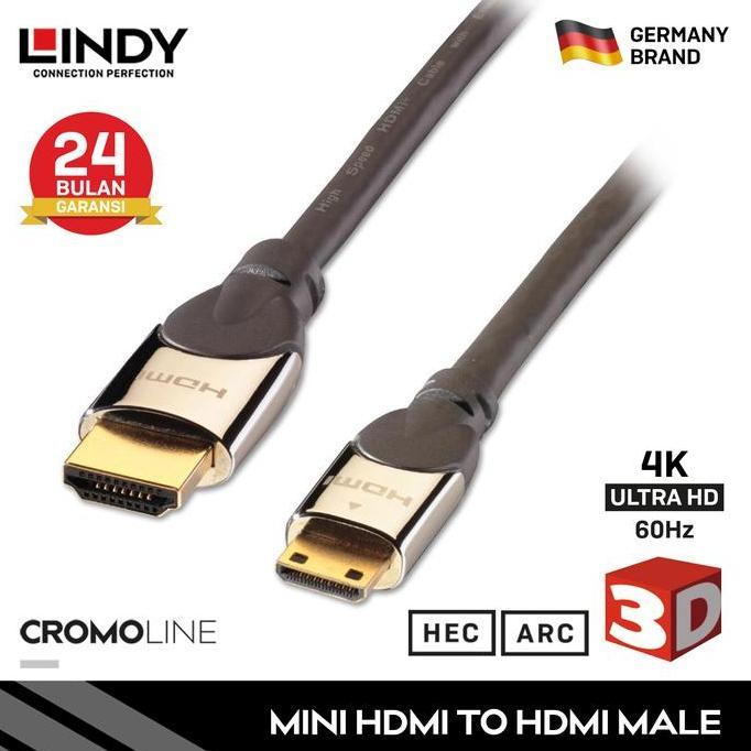 Akawaya- Kabel Mini Hdmi To Hdmi Lindy 4K + Ethernet Premium, 3M