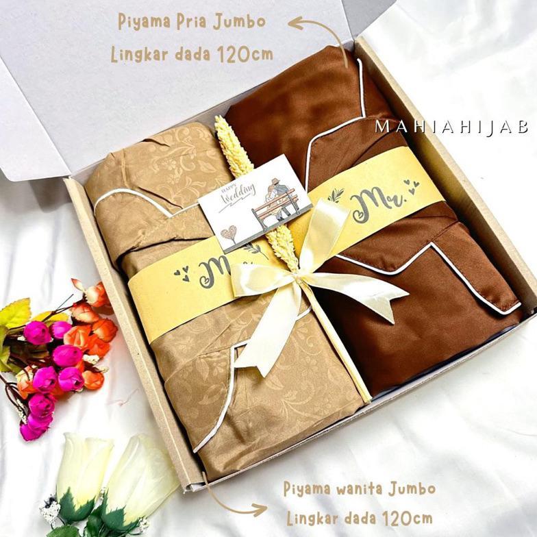 Promo Baru Kado Pernikahan Piyama Jumbo / Gift Set Box Piyama Couple Pasangan / Kado Souvenir Weddin