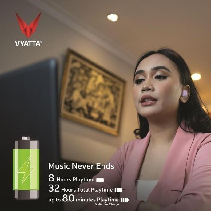 VYATTA Airboom Pro TWS Bluetooth Headset / Earphone , Long Battery