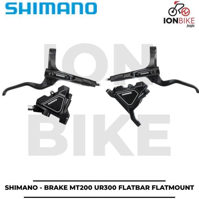 Produk Asli Shimano Mt200 Brakeset With Ur300 Flatmount Caliper Brake Set Rem Hydrolik Sepeda Roadbi