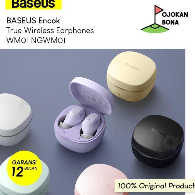 BASEUS Earphone Bluetooth Encok WM01 True Wireless Earphones TWS WM01