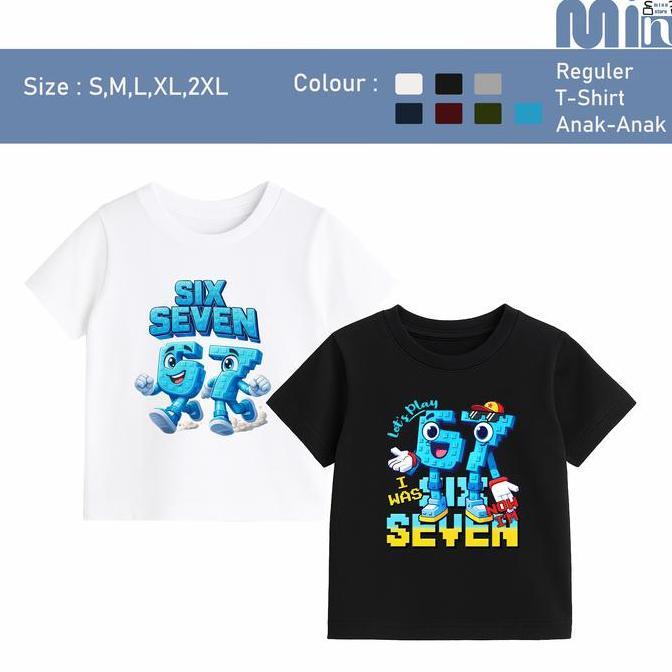Promo Kaos Atasan Baju Anak Perempuan Dan Laki Laki  Lengan Pendek Gambar Anomali 67 Six Seven Cod