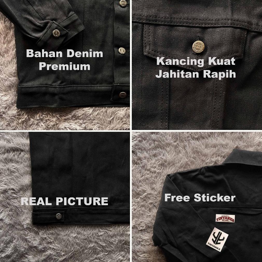 GARANSI YINYANKS JACKET DENIM MY CHEMICAL ROMANCE JACKET JEANS HITAM