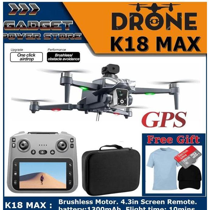 HARGA DISC - New K18 MAX GPS Airdrop Drone Fishing 360 Laser Obstacle Avoidance Optical Flow Rc Scre