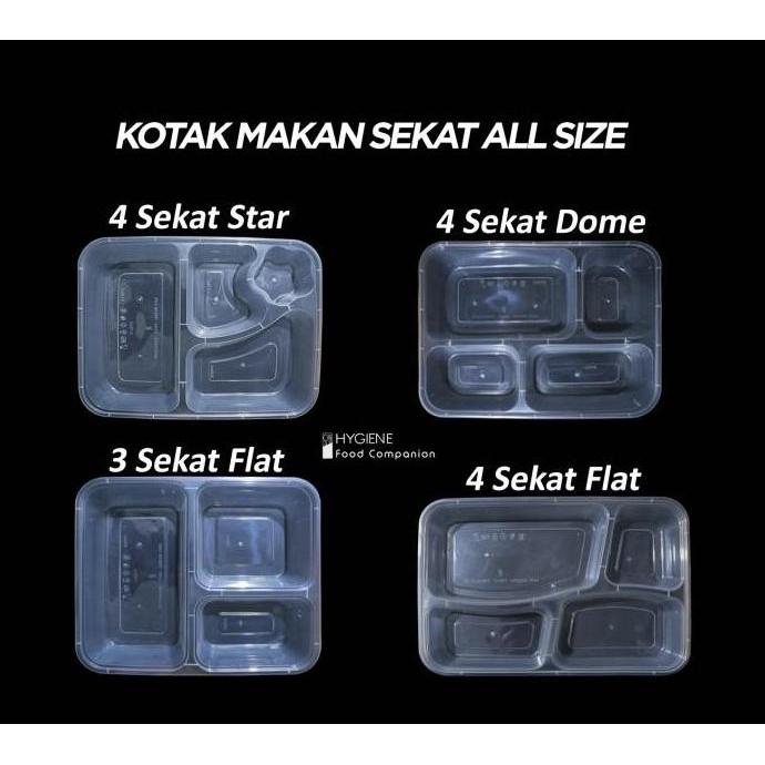 Thinwall Bento Sekat 3 Plastik - Food Container Bento Thinwall Premium