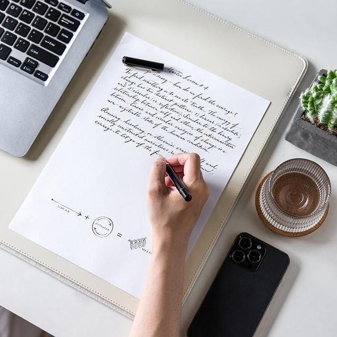 Xfour- Desk Mat Dnac - Minimalistic Desk Mat Mousepad Leather From Dnac Gray