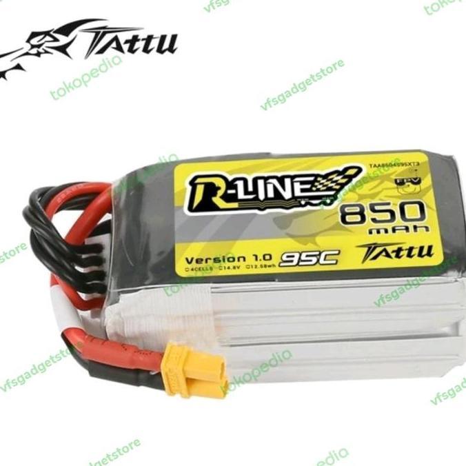 Baterai Lipo Tattu 850Mah 4S 95C Xt60 Original 100%
