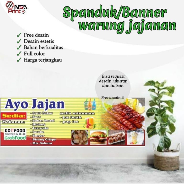 TERBARU 2026 Cetak banner/spanduk, spanduk jualan makanan & minuman, spanduk konter dll, Bisa reques