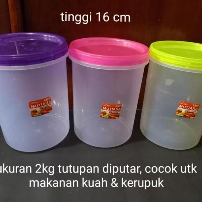 Toples Plastik/toples kacang/toples makanan 2 KG KMP Mutiara