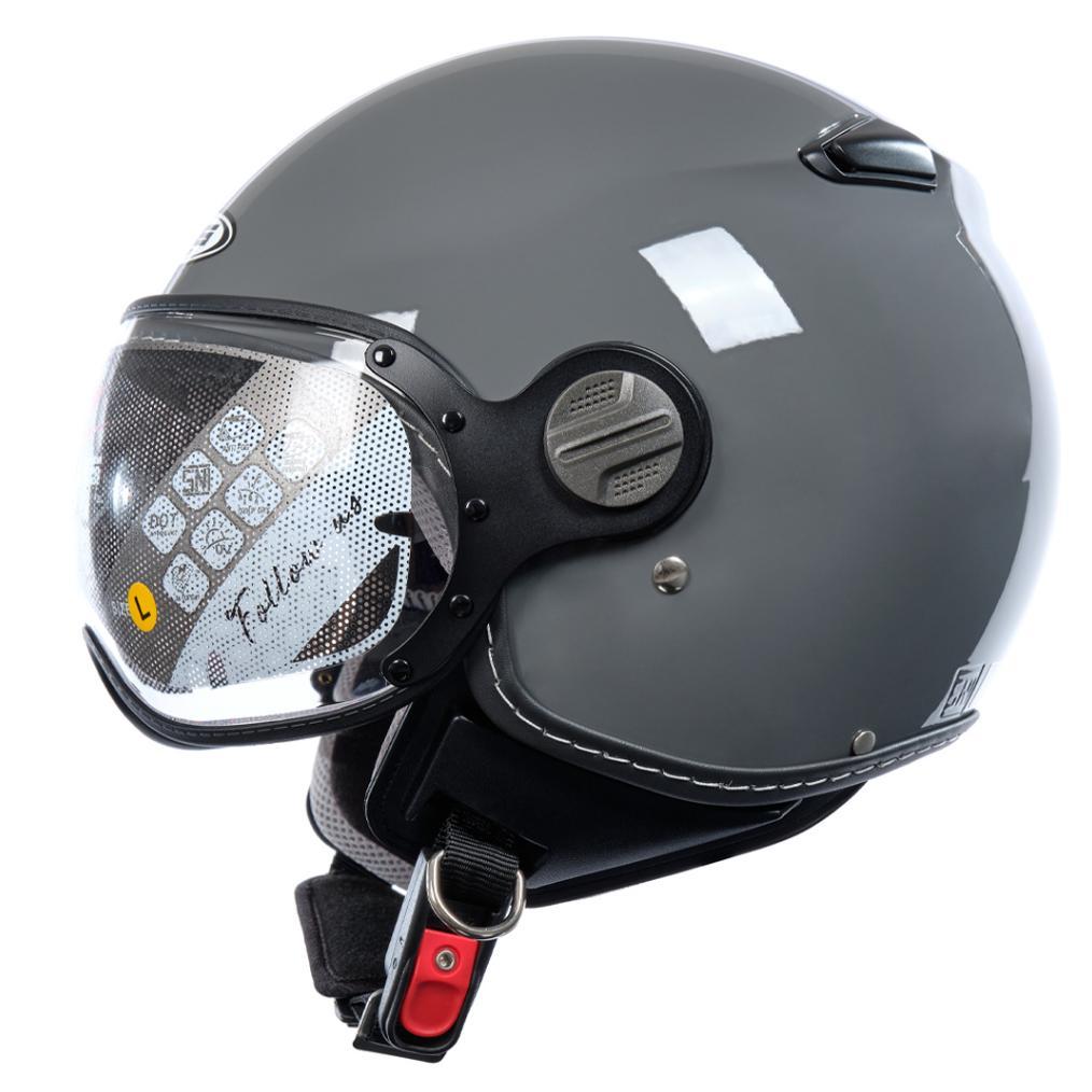 ZEUS ZS 210K GREY GLOSSY RETRO SINGLE VISOR