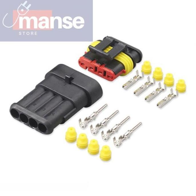 Socket Connector 4 Pin Waterproof / Konektor 4 Pin Anti Air
