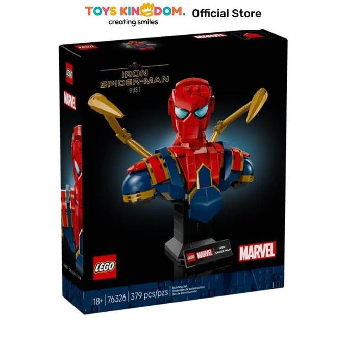 Toys Kingdom Lego Marvel Iron Spiderman Bust Set 379 Pcs 76326 - Mix Block Bricks Kids Toy Mainan An