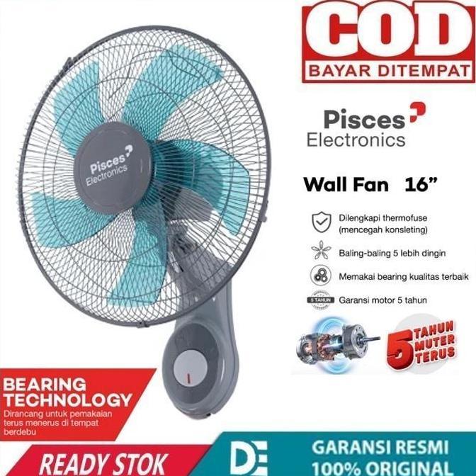 Pisces Kipas Angin Dinding 16inch Pisces 1611 PRO Teknologi Bearing