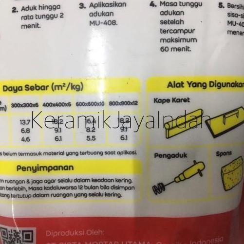 MU NAT KERAMIK | PENGISI NAT MU408 MU 408 SUPER WHITE