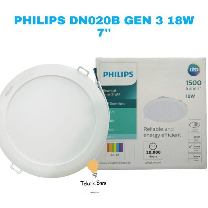 Lampu Philips Downlight 18w 18watt DN020B 18 Watt w Panel Ib 7 inch