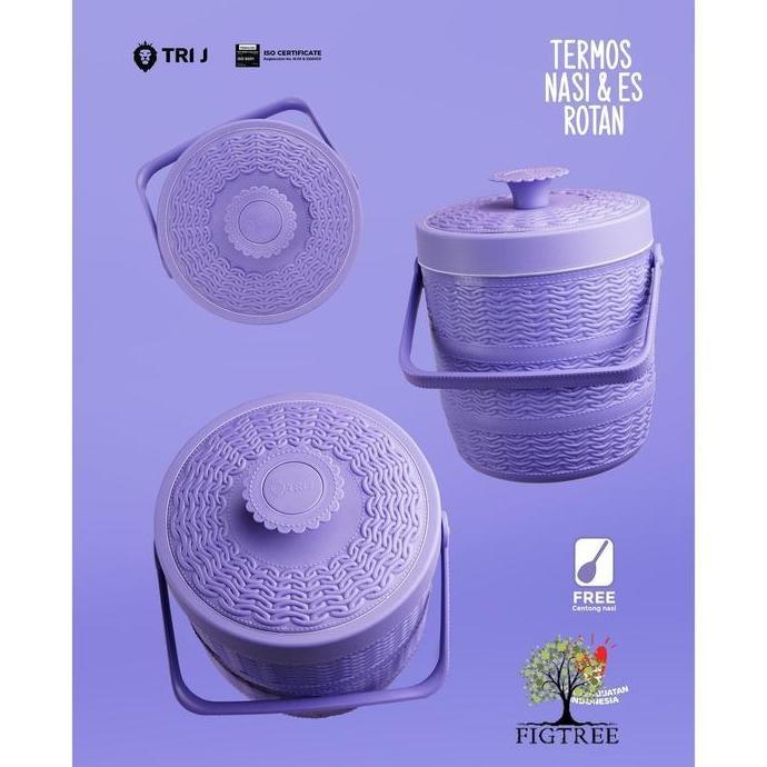 Termos Nasi / Es Batu 6.5 Liter Motif Rotan