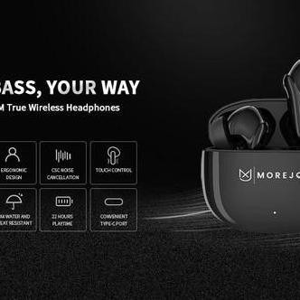 TWS MoreJoy Bass Boost Suara Bass Kuat Koneksi Nirkabel Terbaik
