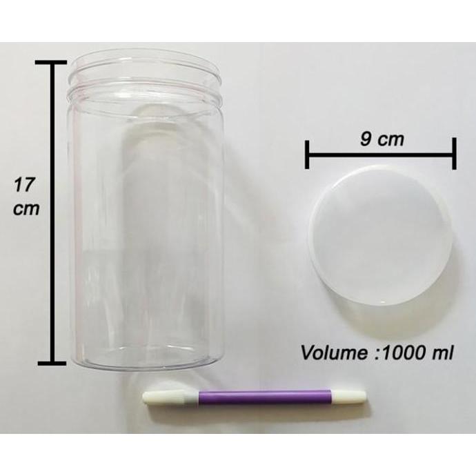 Toples Jar Toples Plastik PET Toples Botol Plastik Bening 1000 ml