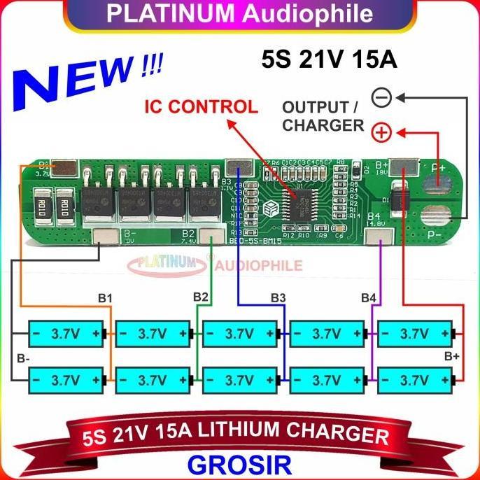 Lithium Baterai Charger Modul | 5S 21V BMS Protection NEW IC CONTROL