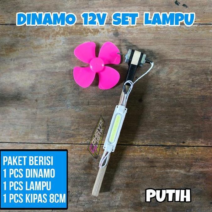 Lampu Layangan set Dinamo mini 12V dan kipas 8cm siap pakai