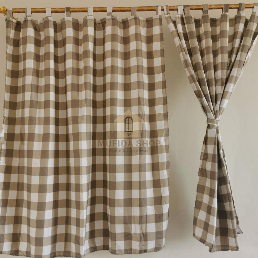 Tirai Gorden Jendela Pendek 120 X 120 - Gorden Jendela Aesthethic Katun Lembut