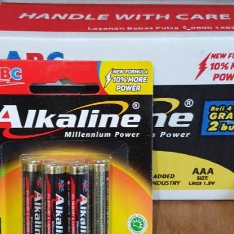 Baterai Abc Alkaline A3 Aaa 4+2 / Baterai Remot A3 1 Box Isi 12 Card Ori - Aaa/Box