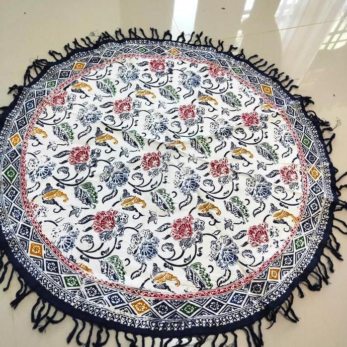 Taplak Meja Bulat Batik Cap