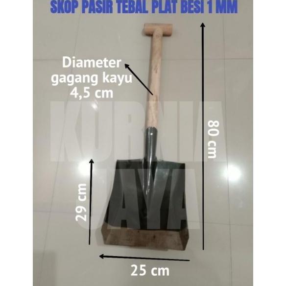 skop pasir polos tebal plat besi 1 mm / skop murah