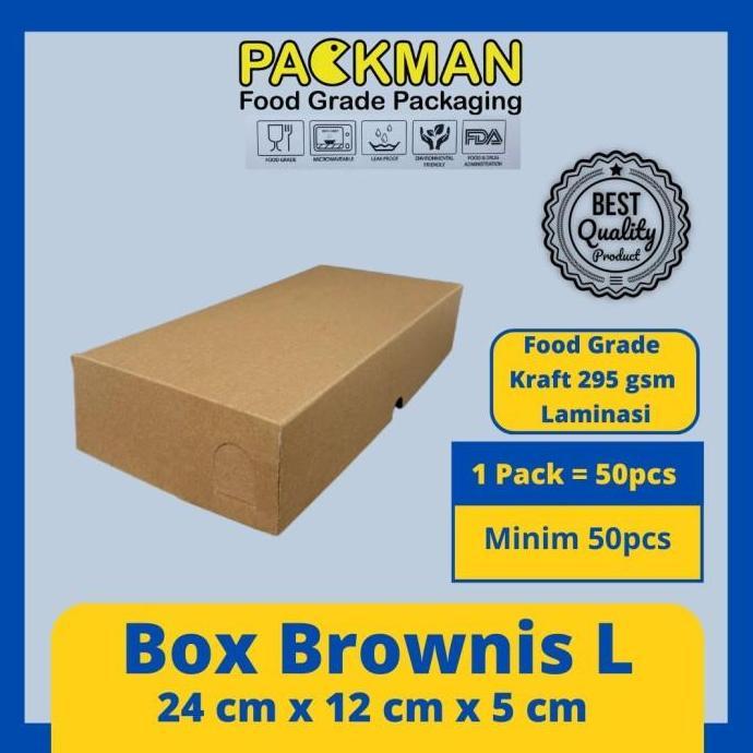 BOX BROWNIES LARGE 24x12x5 LAMINASI / KOTAK DUS KUE BROWNIS CAKE BOLU