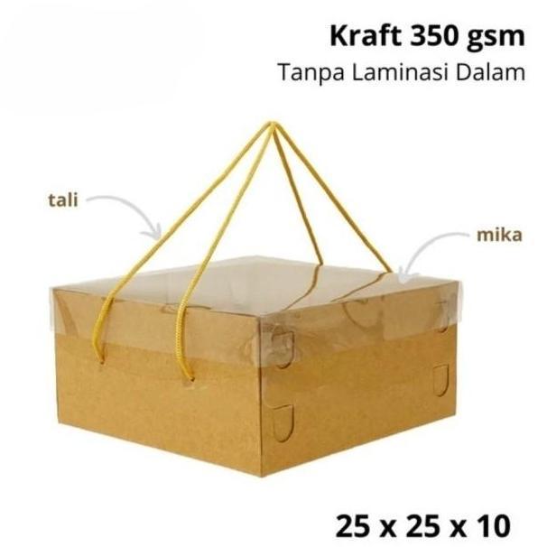 Dus Kraft Mika 25x25x10 isi 10 pcs / Box Catering Puding Hampers