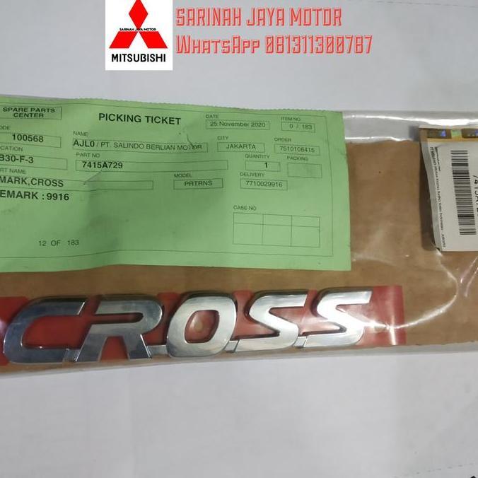 Emblem Cross Bagasi Mitsubishi Xpander Cross Asli Original
