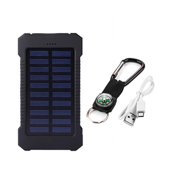 50000 mAh Powerbank Solar Cell Tenaga Matahari Dual USB Flashlight Day