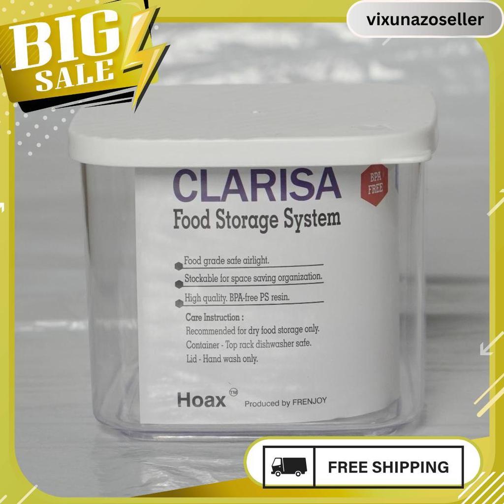 Toples Kue  Kerupuk Lebaran Plastik /Toples Serbaguna/Toples Clarissa / Frenjoy 1 Liter Gratis Ongki