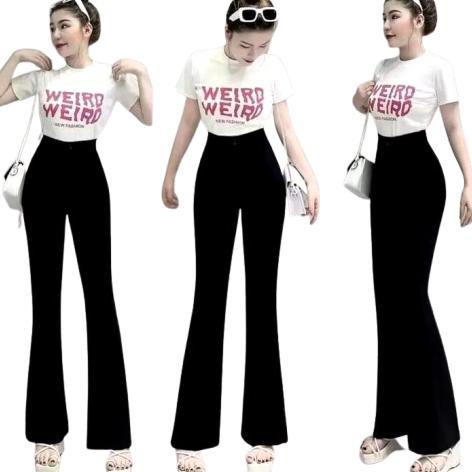 BEST SELLER F&H CELANA FLARE PANTS CUTBRAY WANITA SCUBA PREMIUM